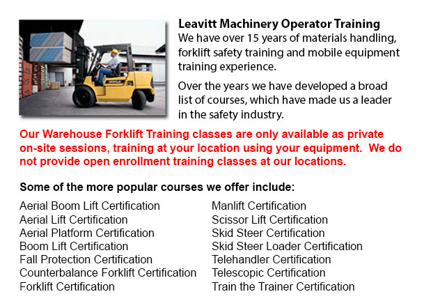 Edmonton Warehouse Forklift Training Classes