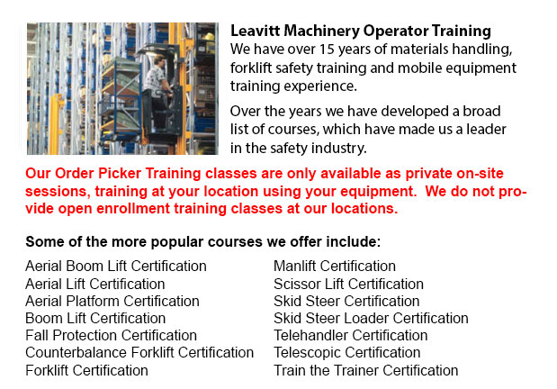 Kingston Order Picker Training